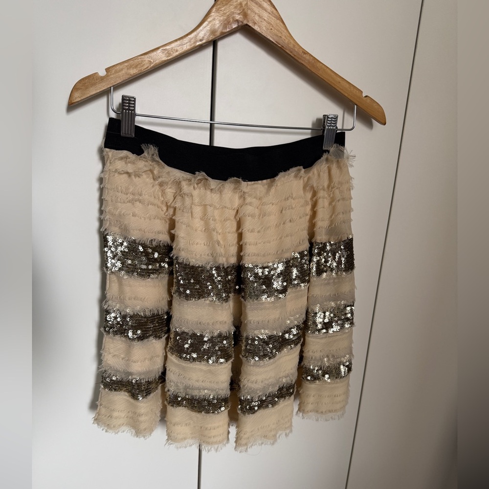 Free People sequin chiffon mini skirt